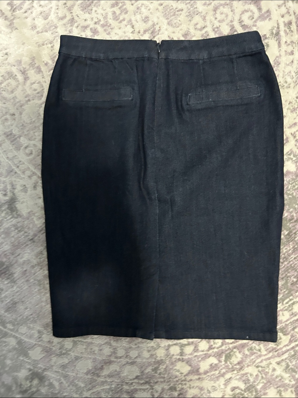 THE LIMITED Dark denim Pencil Skirt with Decorative Gold Buttons - Picture 3 of 6